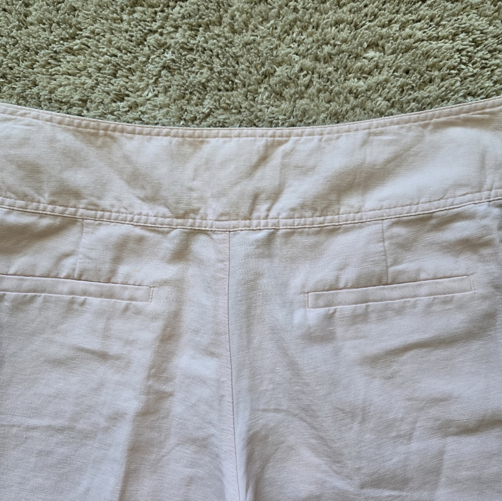 Cartonnier Anthropologie Wide Leg Pants Womens 14 Linen Blend Powder Pink - Picture 7 of 12